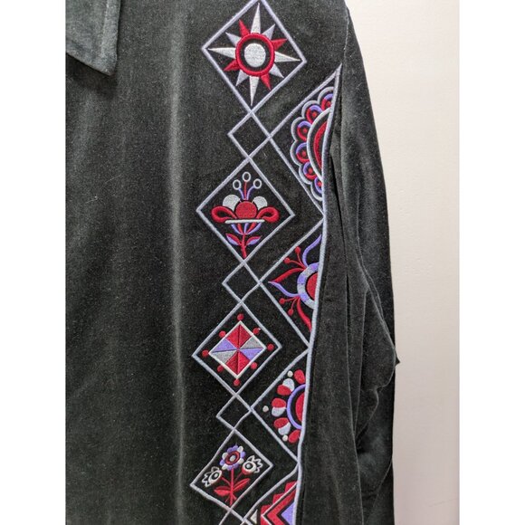 Bob Mackie Wearable Art Jacket Black Velvet, Size 3X - Picture 3 of 8